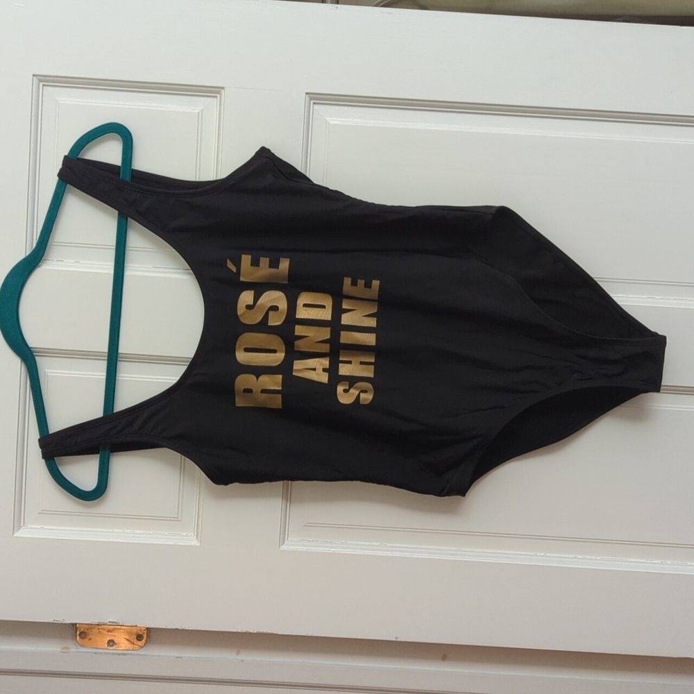 Black & Gold Swim One Piece Rosé and Shine